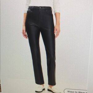 ❤️ NWOT! LOFT STRAIGHT VEGAN LEATHER PANTS, HIGH RISE, 5-POCKET, 4 (27)